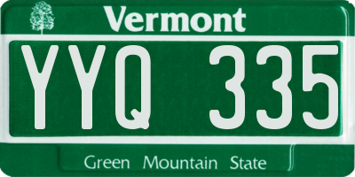 VT license plate YYQ335