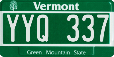 VT license plate YYQ337