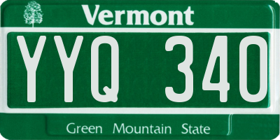 VT license plate YYQ340