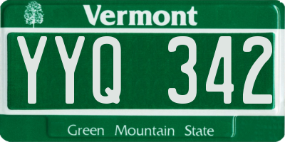 VT license plate YYQ342