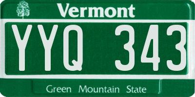 VT license plate YYQ343