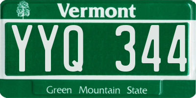 VT license plate YYQ344