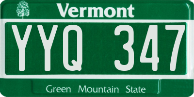 VT license plate YYQ347