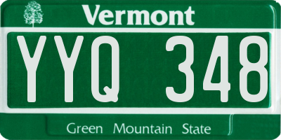 VT license plate YYQ348