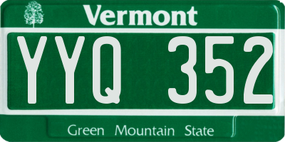 VT license plate YYQ352