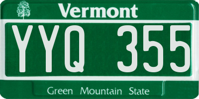 VT license plate YYQ355