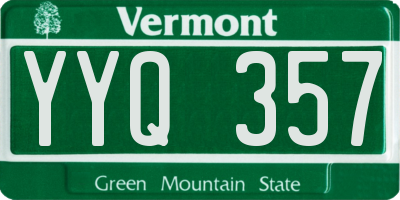 VT license plate YYQ357