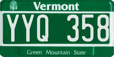 VT license plate YYQ358
