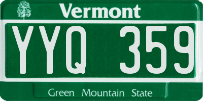 VT license plate YYQ359