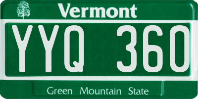 VT license plate YYQ360