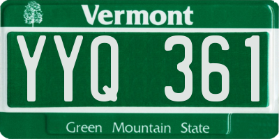 VT license plate YYQ361