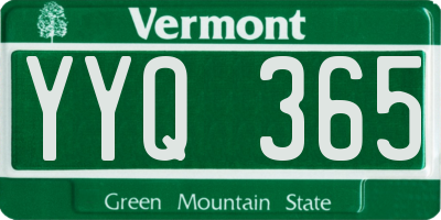 VT license plate YYQ365