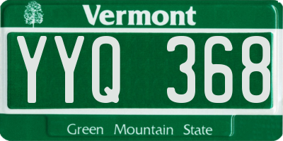 VT license plate YYQ368
