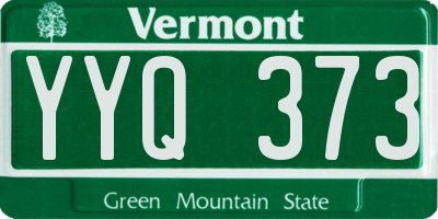 VT license plate YYQ373