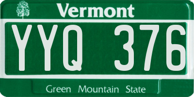 VT license plate YYQ376