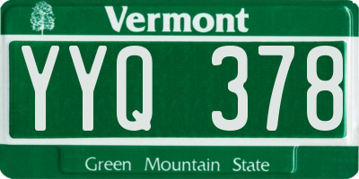 VT license plate YYQ378