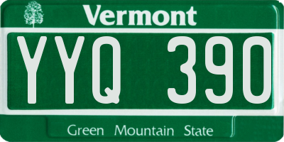 VT license plate YYQ390