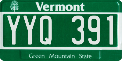 VT license plate YYQ391