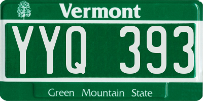 VT license plate YYQ393