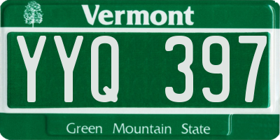 VT license plate YYQ397