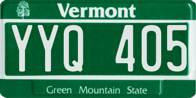 VT license plate YYQ405