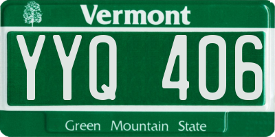 VT license plate YYQ406