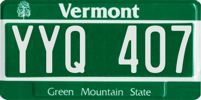 VT license plate YYQ407