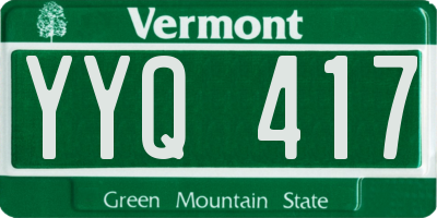 VT license plate YYQ417