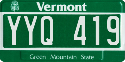 VT license plate YYQ419