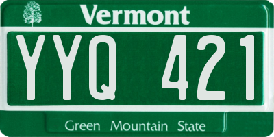 VT license plate YYQ421