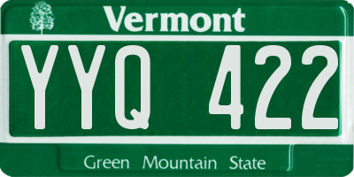 VT license plate YYQ422