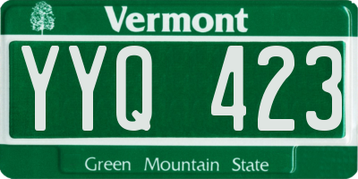 VT license plate YYQ423