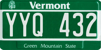 VT license plate YYQ432