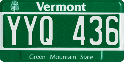 VT license plate YYQ436