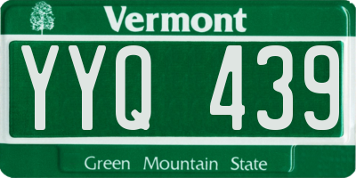 VT license plate YYQ439