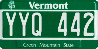 VT license plate YYQ442