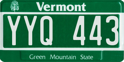 VT license plate YYQ443