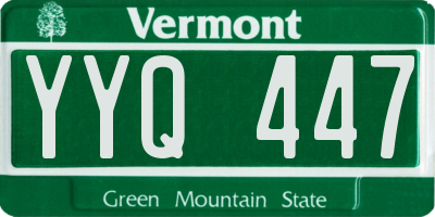 VT license plate YYQ447