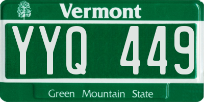 VT license plate YYQ449