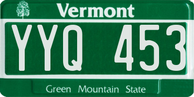 VT license plate YYQ453