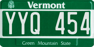 VT license plate YYQ454