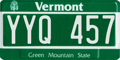 VT license plate YYQ457