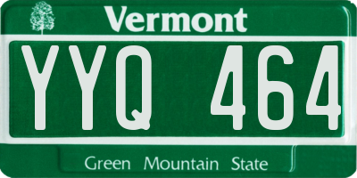 VT license plate YYQ464