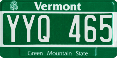 VT license plate YYQ465