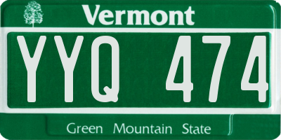 VT license plate YYQ474