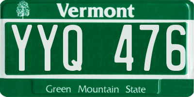 VT license plate YYQ476