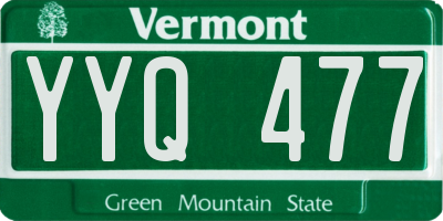 VT license plate YYQ477