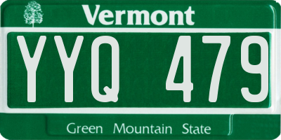VT license plate YYQ479