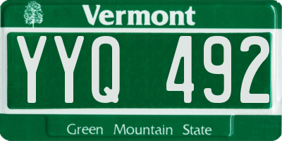 VT license plate YYQ492