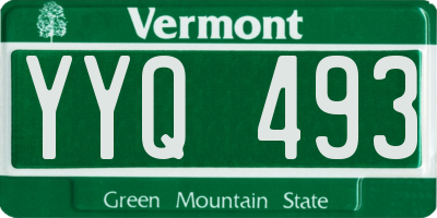 VT license plate YYQ493